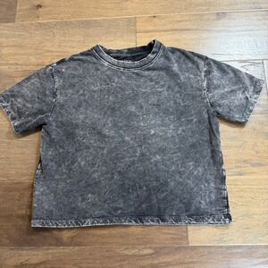 STUDIOFIT Acid Wash Black Graphic T Shirt Cotton Size M